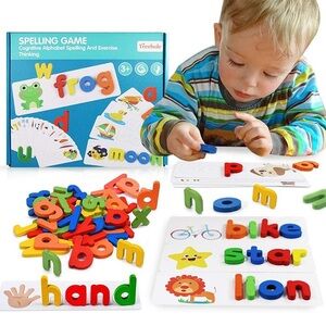 KIDS WOODEN SPELLING PRACTICE GAME